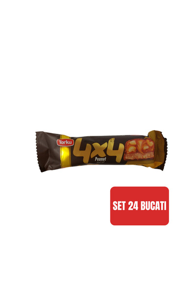 Torku SET 24 BUCĂȚI - Baton de nuga 4x4 cu caramel și alune 40 g