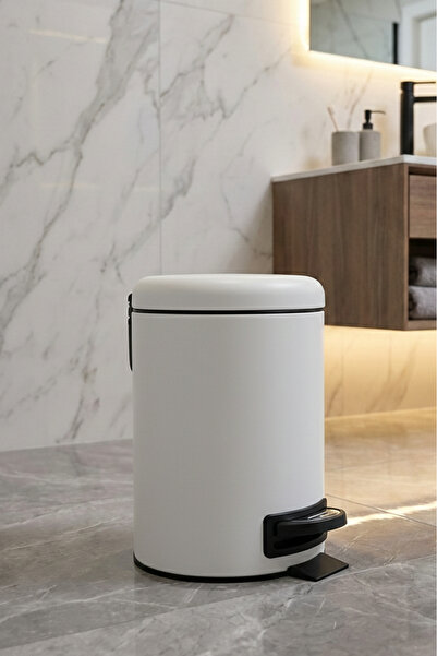 Bürke Coș de gunoi cu pedală pentru baie, 3 litri, ALB, de lux, ELITE LUXURY,...