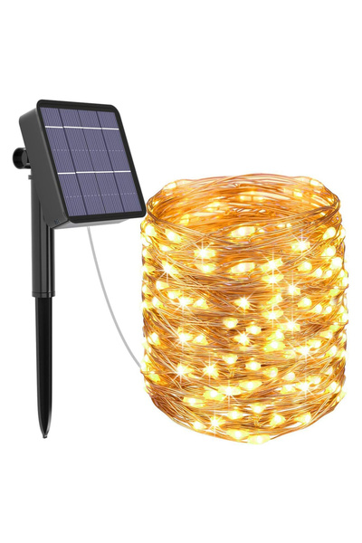 UBX Ghirlandă de grădină, cu panou solar, 200 LED-uri, lungime 20 m, rezisten...