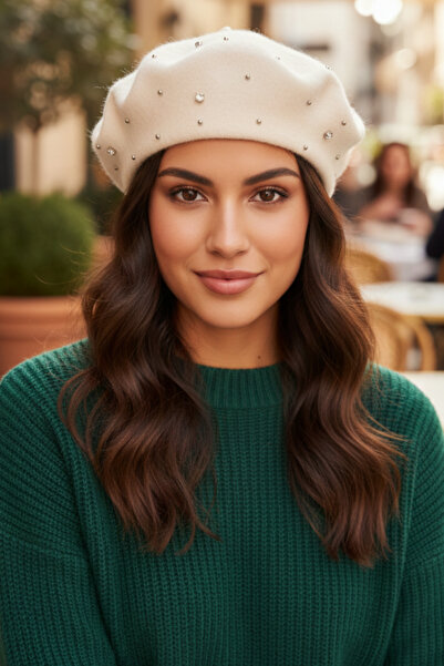 Mollycrush Ressam Model Diamond Stone Hat Stylish Design