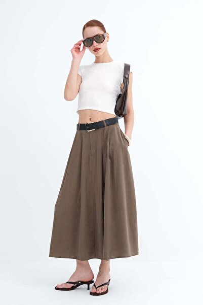 Addax Φούστα μίντι με ζώνη E18115