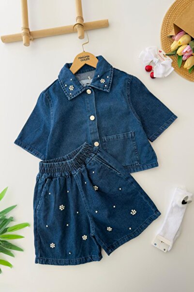 Minigimin Cicileri Set 2 piese pentru fetițe, cu blugi și cămașă cu detalii f...