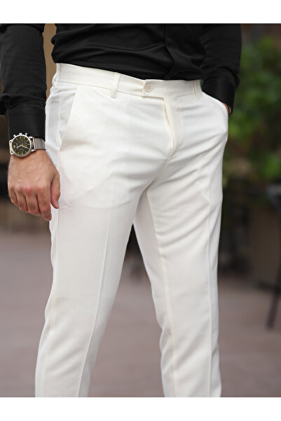 LUMAST Basic Slim Fit Lycra Fabric Trousers