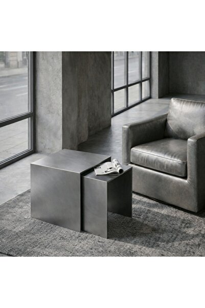 modilab Modern Metal Zigon Sehpa Seti – Minimal Tasarım İç İçe Geçen Yan Sehp...