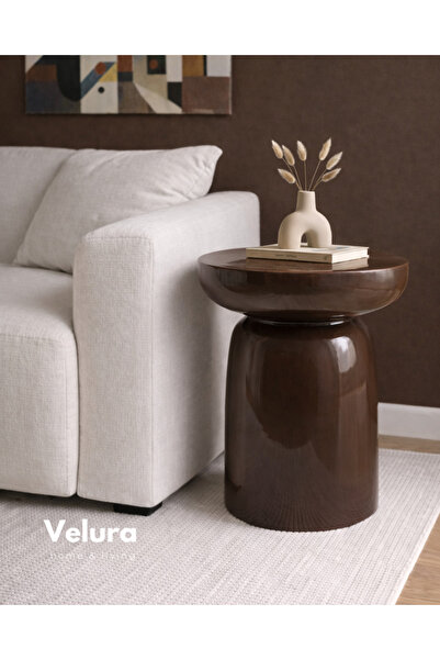 Velura Home & Living Fargo Mantar Yan Sehpa - Koyu Ceviz