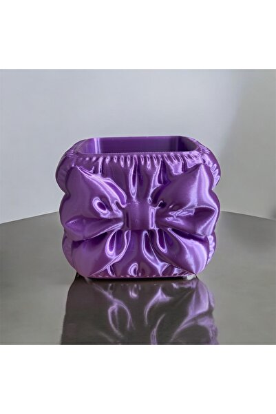 Baalaa حامل فرشاة مكياج بفيونكة أرجوانية ثلاثية الأبعاد - منظم أقلام لسطح الم...