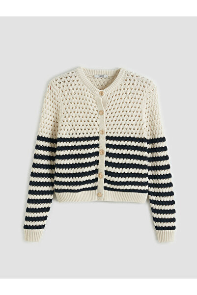 LC Waikiki New Season from Güli̇s Gi̇yi̇m Navy Blue Crew Neck Openwork Women'...