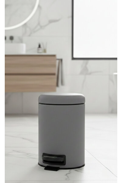 Bürke Coș de gunoi cu pedală pentru baie, 3 litri, GRAY Elite Luxury Coș de g...