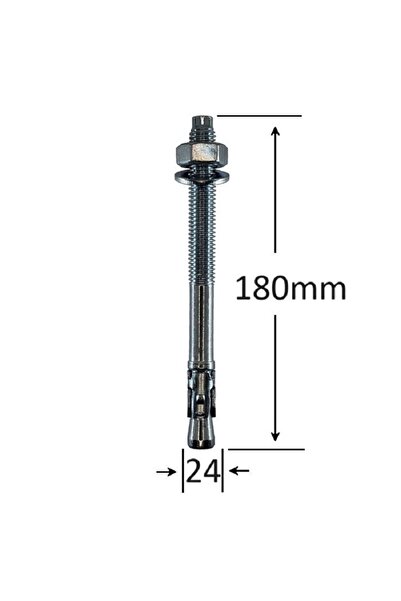 Gray Square Conexpand Ancora Cu Cep Cilindric Si Clema M24x180 - 10buc/cutie