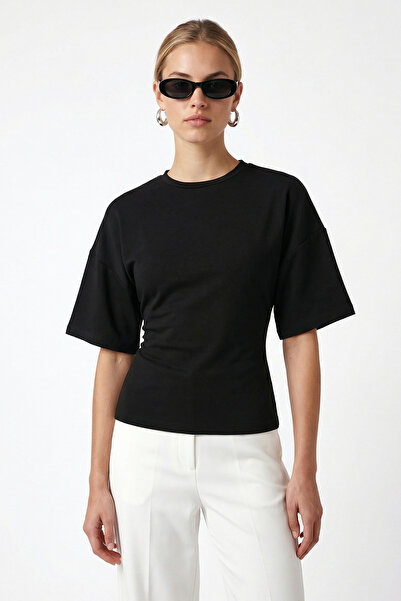 Ritnice Women's Carol Modal Waist-Fitted Lace-Up Adjustable Stylish Black T-S...