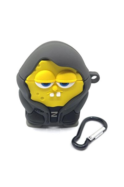 Mi7a Airpods Pro 2. Nesil Uyumlu Sponge Bob Hoodie Figürlü Koruyucu Kılıf