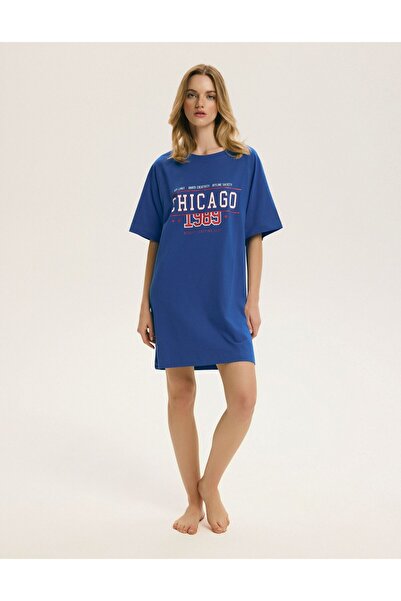 ESOTIQ BLOOVII Women's Casual Sleep T-Shirt Dress Oversize with College Style...