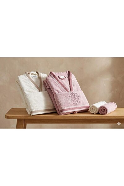 Özdilek Nev Bordado Cream-Powder Family Set