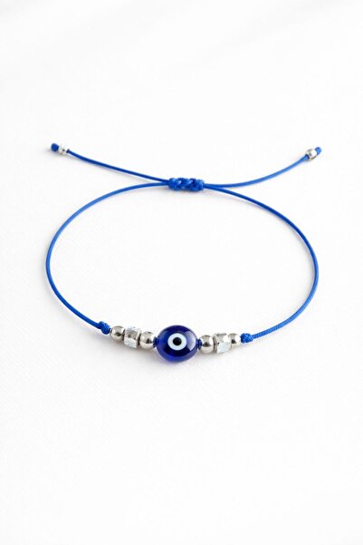 Handmade Adjustable Blue Magic Eye Bracelet, Talisman for Protection