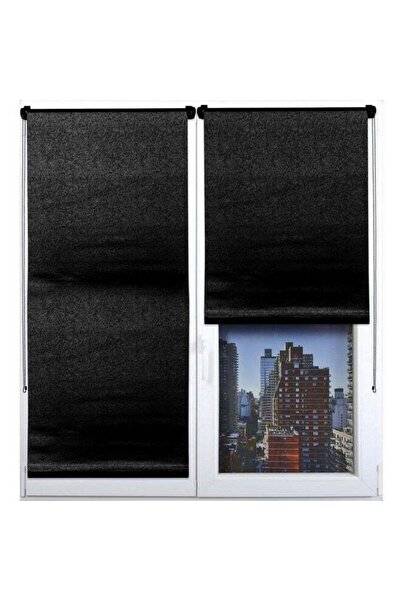 Luance High Quality Textured Blackout Roller Blinds Black 150 x 180 cm