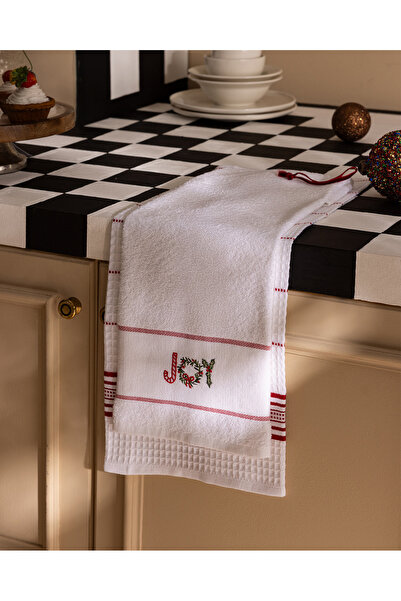Madame Coco Fracas 2-Piece 100% Cotton Kitchen Towel Set - White