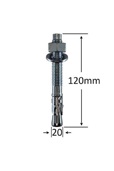 Gray Square Conexpand Ancora Cu Cep Cilindric Si Clema M20x120 - 10buc/cutie