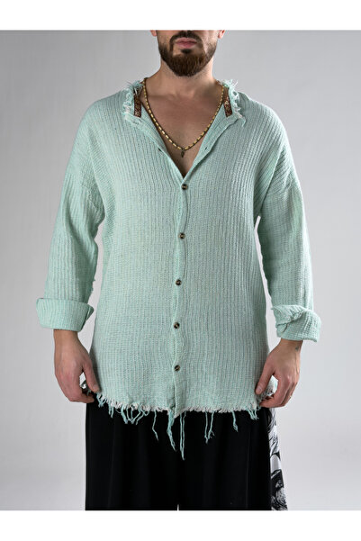 COCOPELLI Pis Yaka Men's Turquoise Buldan Shirt Coc2863