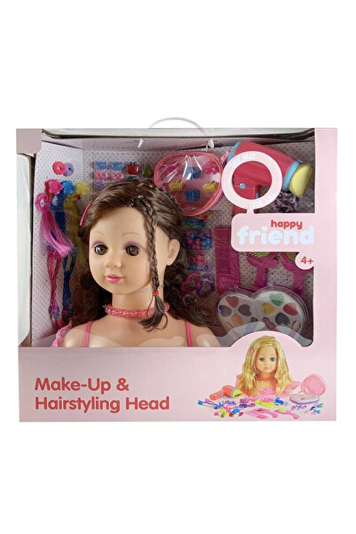 Amo Toys Happy Friend - Make Up Dollhead - Brunette (804012)