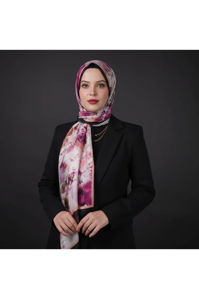 LEMONDE Modern Desenli Kırmızı Şal