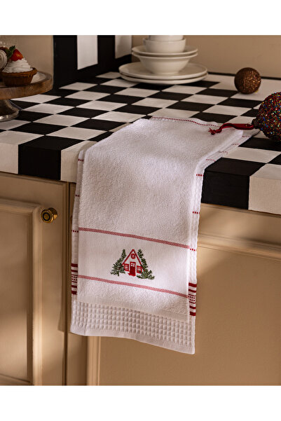Madame Coco Foudre 2-Piece 100% Cotton Kitchen Towel Set - White