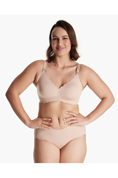 Momcozy YN46 Skin L seamless floral nursing bra with support