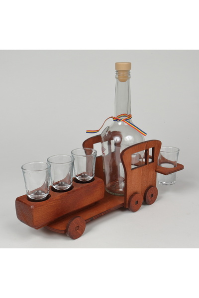 LimArt Minibar with glass and 6 brandy glasses - locomotive 33x16x27 cm, 1x50...