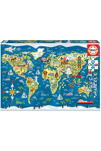 EDUCA 200 buc. Hartă a lumii (80-19292)