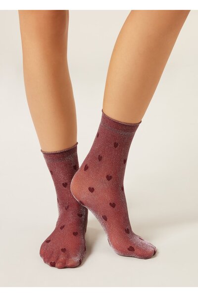 Calzedonia Thin Socks with Glitter and Hearts