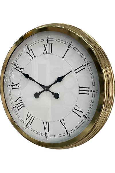Lunaev 60 cm Gold Metal Decorative Roman Numeral Wall Clock