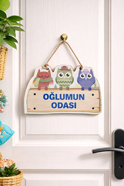 Home "Oğlumun odası" kapı süsü 20x10cm