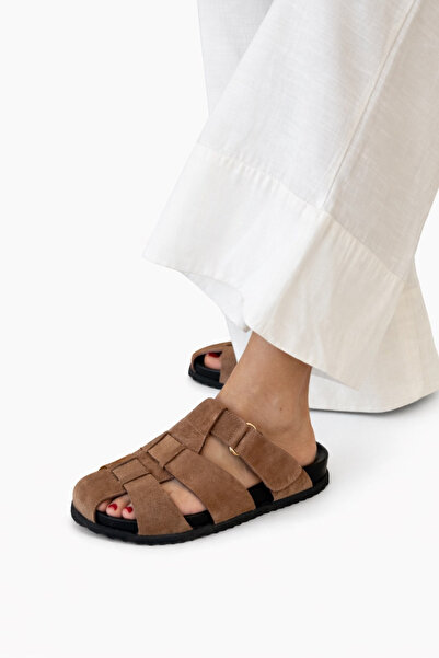 nope21shoess Roma Earth Genuine Leather Slippers