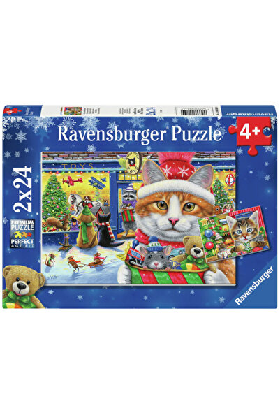 RAVENSBURGER Пъзел Коледни котенца 2x24 бр. (12004059)