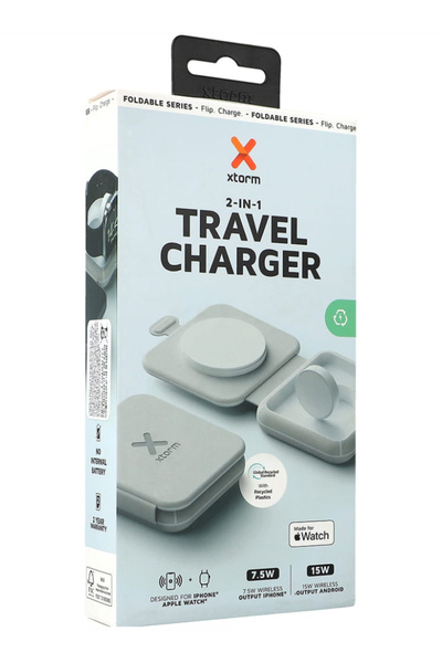 Xtorm Încărcător wireless pliabil de călătorie 2 în 1 15 W