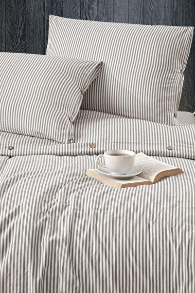 Schlange 200 X 220 cm Yarn Dyed Cotton Buttoned Double Duvet Cover Set