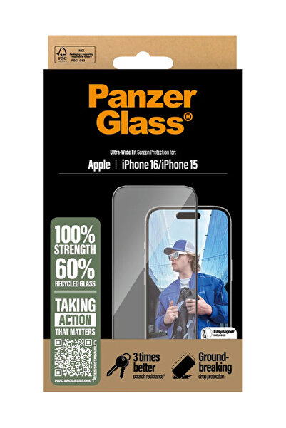 Panzer Glass Προστασία οθόνης PanzerGlass για iPhone 15/16 εξαιρετικά ευρείας...