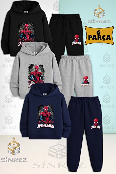 SİNREZ Set de trening cu glugă pentru copii, unisex, ÖRÜMCEKMAN YARIM GVDE SY...