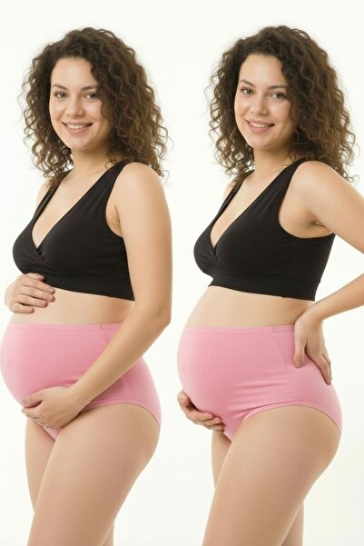 Tuess 2 قطعة من سراويل الحوامل باللون الوردي