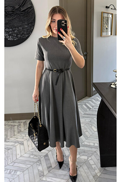 My Blog Gray Short Sleeve Dress - 261013