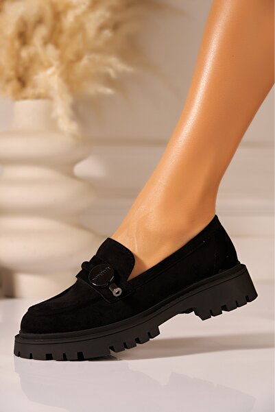 Joana Loafers cu platformă negri pentru femei Senaya, mărimea 39