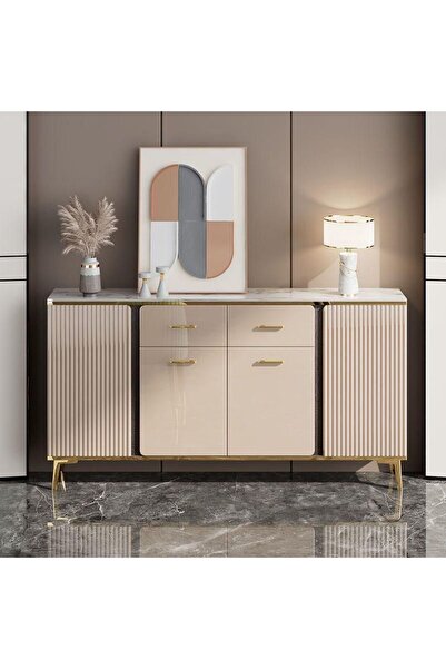 AWD Solid Wood Frame Free Installation Sideboard Buffet Coffee Bar Cabinet in...