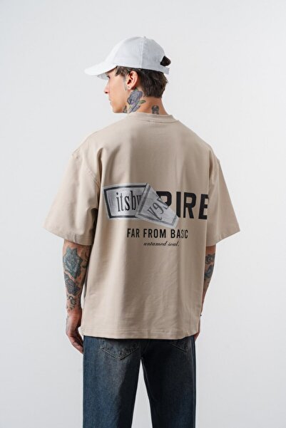 DENİKK Trend Premium Print Embroidery Oversize Unisex Short Sleeve T-Shirt-Pr...