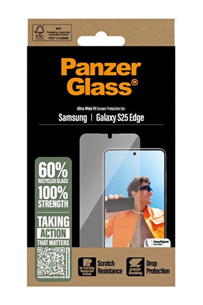 Panzer Glass Protector de ecran PanzerGlass pentru Samsung S25 Edge, cu fixar...