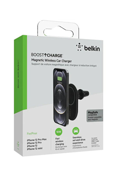 Belkin Suport magnetic wireless de 10W pentru ventilația mașinii + încărcător...