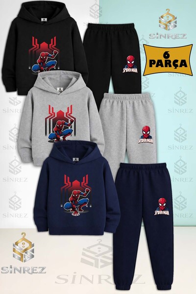 SİNREZ Set de trening cu glugă pentru copii, unisex, SPIDERMAN AFTER THE BIG ...