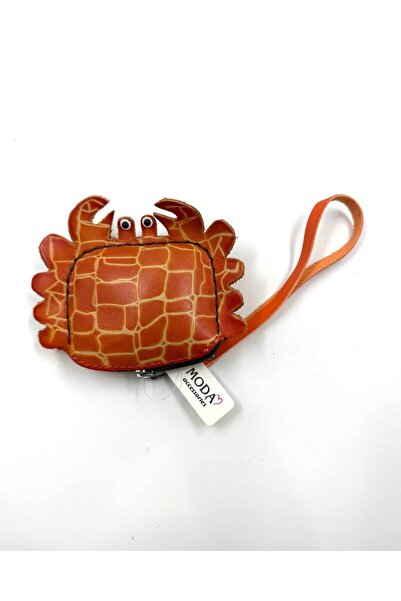 MD Moda Accessories Handmade Leather Keychain with Crab Figure / Mini Zipper ...