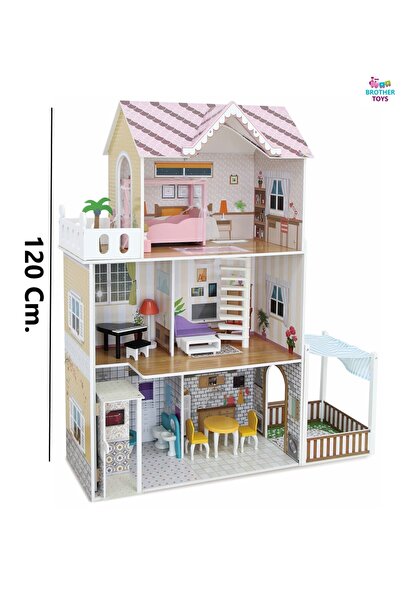 Brother Toys Dev Boy 120 Cm. 3 Katlı 15 Parça Ahşap Oyun Evi