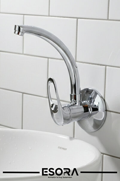 ESORA Swan Pipe Wall Mounted Single Water Inlet Sink Faucet