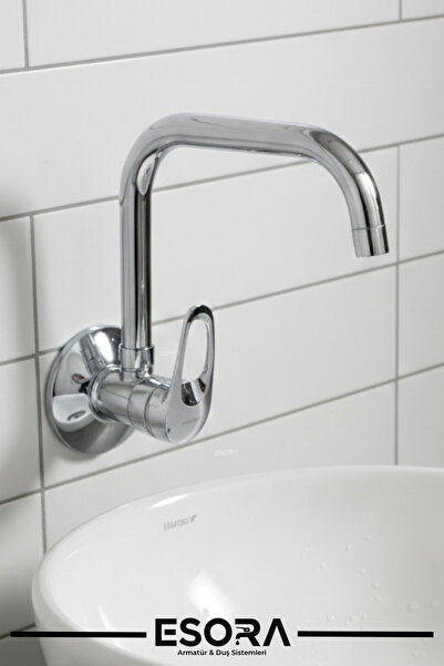 ESORA صنبور حوض غسيل بفتحة مدخل مياه واحدة على الحائط مع أنبوب زاوية