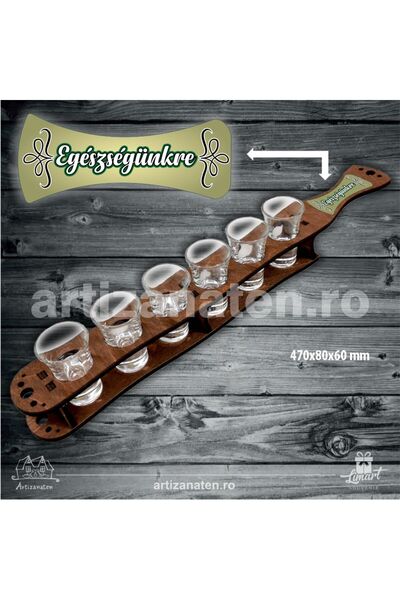 LimArt 6-cup glass stand 47x8x6 cm - 6x30 ml